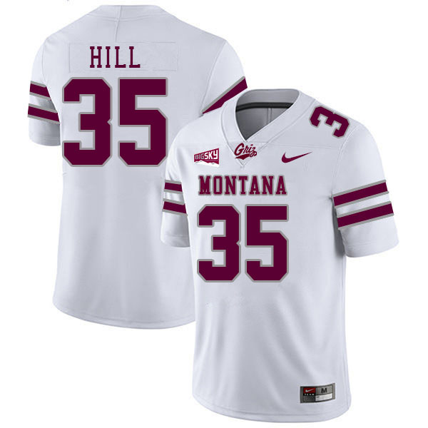 Montana Grizzlies #35 Braxton Hill College Football Jerseys Stitched Sale-White